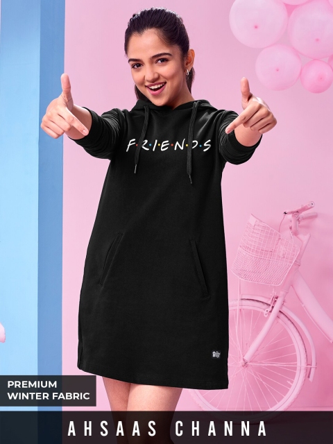 

The Souled Store Black T-shirt Dress