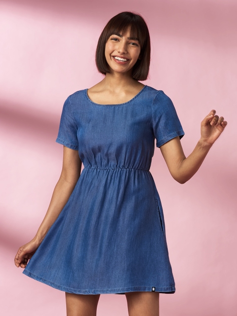 

The Souled Store Blue Cotton Dress