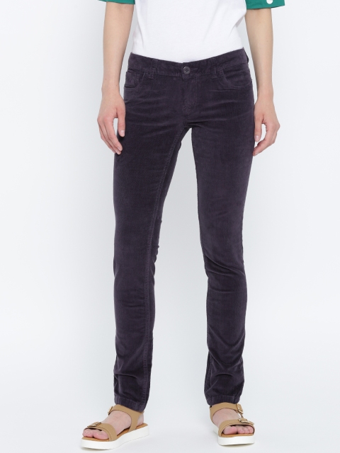 

Flying Machine Women Purple Twiggy Super Skinny Fit Corduroy Trousers