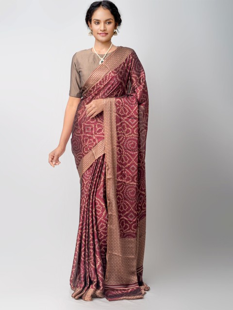 

Unnati Silks Purple & Tan Bandhani Patola Saree