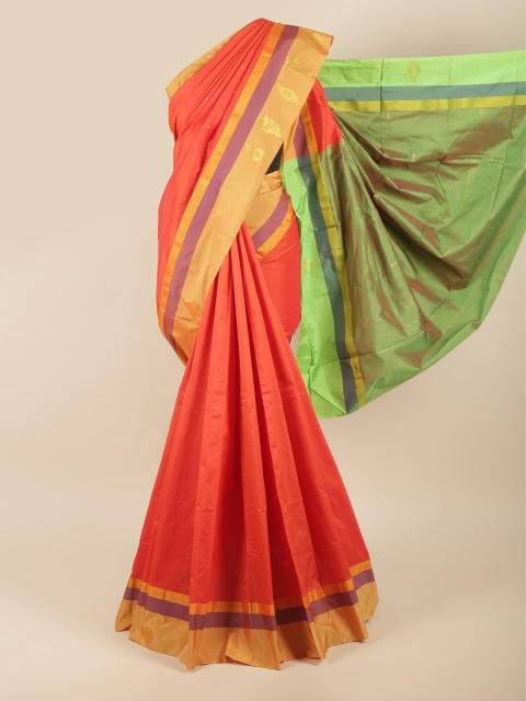 

Pothys Orange & Green Zari Art Silk Saree