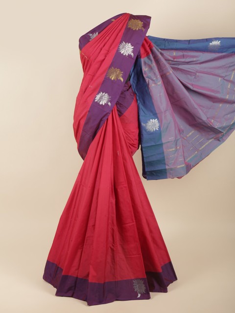 

Pothys Pink & Blue Woven Design Art Silk Saree