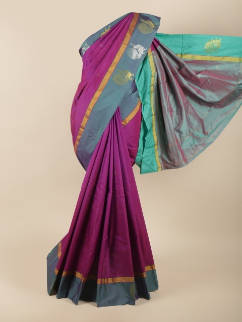 

Pothys Magenta & Blue Zari Art Silk Saree