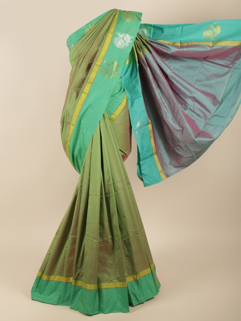 

Pothys Green & Gold-Toned Ethnic Motifs Zari Art Silk Saree
