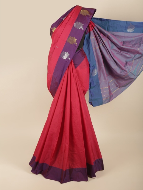 

Pothys Red & Purple Zari Art Silk Saree