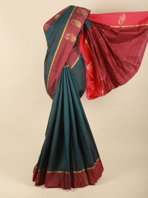 

Pothys Green & Maroon Woven Design Zari Art Silk Saree