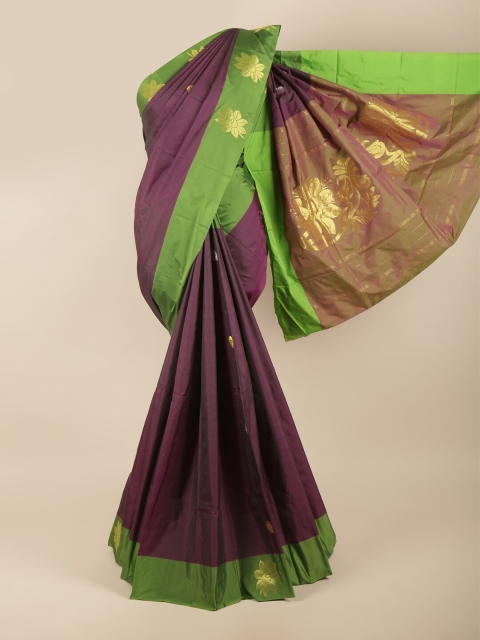 

Pothys Purple & Green Ethnic Motifs Zari Art Silk Saree