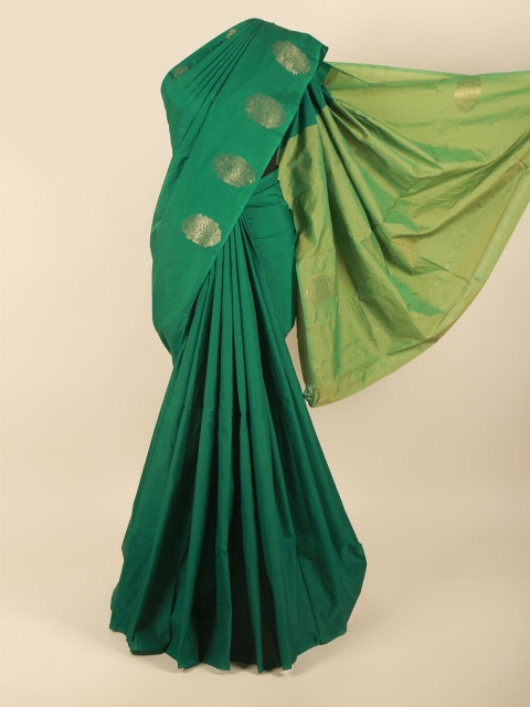 

Pothys Green & Gold-Toned Woven Design Zari Art Silk Saree