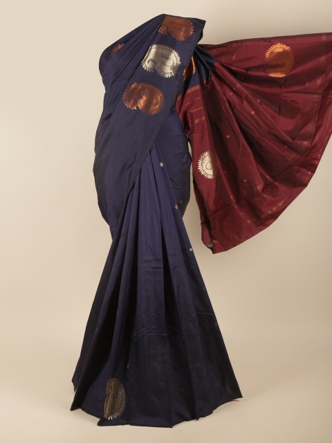 

Pothys Blue & Maroon Woven Design Art Silk Saree