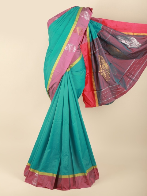 

Pothys Sea Green & Magenta Woven Design Zari Art Silk Saree