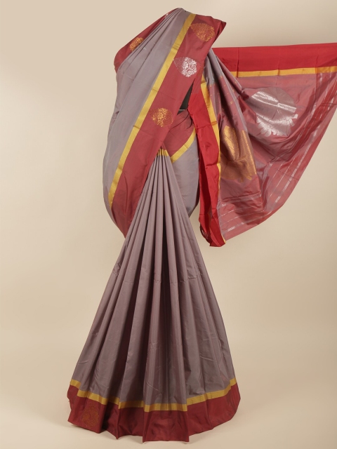 

Pothys Grey & Red Woven Design Zari Art Silk Saree