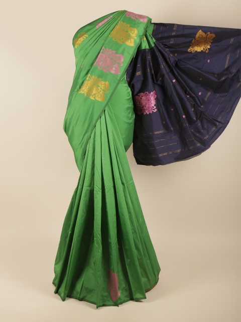 

Pothys Green & Navy Blue Ethnic Motifs Zari Art Silk Saree