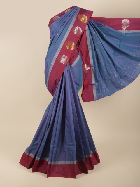

Pothys Blue & Maroon Woven Design Zari Art Silk Saree