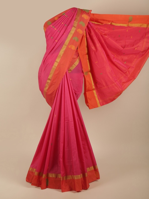 

Pothys Pink & Orange Woven Design Zari Art Silk Saree