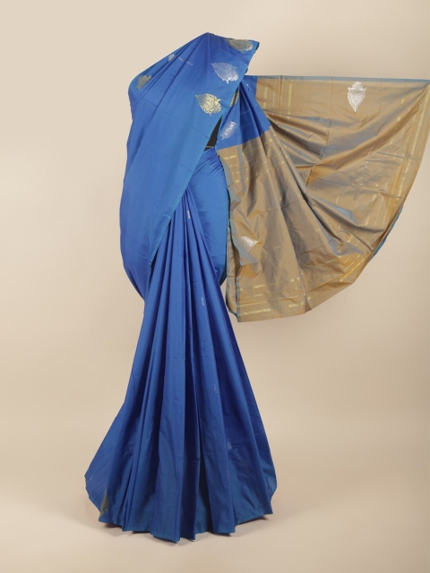 

Pothys Blue & Gold-Toned Woven Design Art Silk Saree