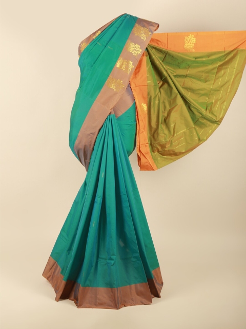 

Pothys Green & Orange Ethnic Motifs Zari Art Silk Saree