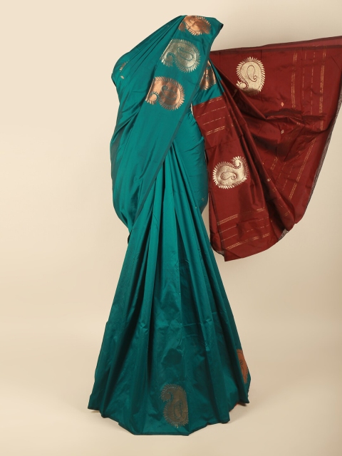 

Pothys Green & Maroon Woven Design Zari Art Silk Saree