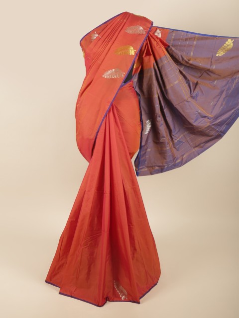 

Pothys Rust & Purple Woven Design Zari Art Silk Saree