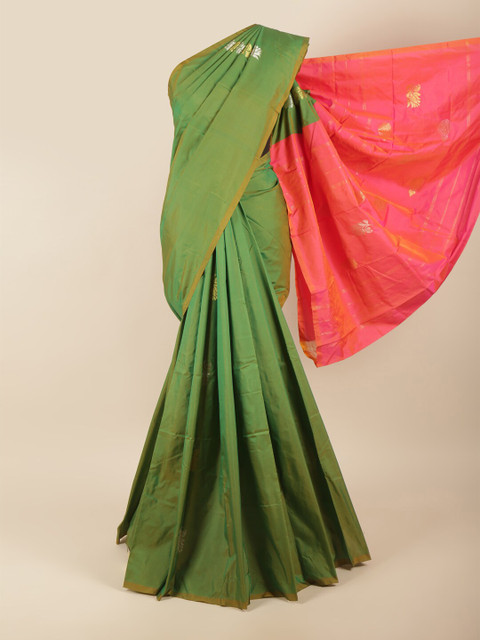 

Pothys Green & Pink Woven Design Art Silk Saree