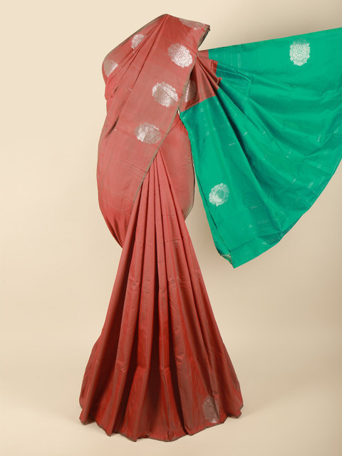

Pothys Brown & Green Ethnic Motifs Zari Art Silk Saree