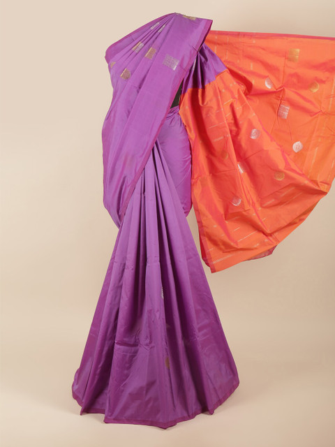 

Pothys Lavender & Red Woven Design Zari Art Silk Saree