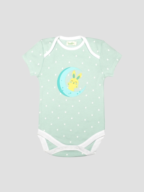 

Greendeer Kids Green & White Printed Bodysuit
