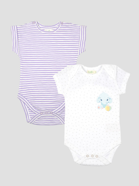 

Greendeer Set Of 2 Organic Cotton Bodysuit, Lavender