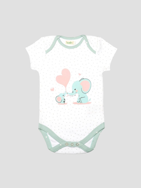 

Greendeer Infants White Printed Organic Cotton Bodysuit
