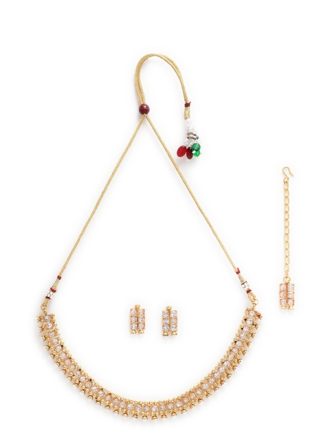 

ZENEME Gold-Plated & Stone Studded Handcrafted Jewellery Set