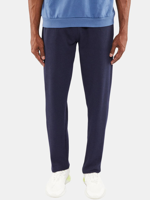 

BLUEAGE Men Navy Blue Solid Track Pants