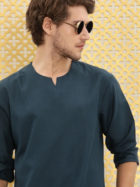 

Ode by House of Pataudi Men Grey Cotton