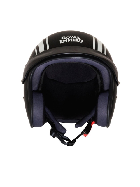 

Royal Enfield Unisex Black & White Solid Open Face Peak Helmet