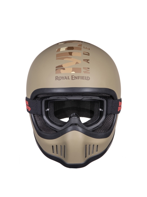 

Royal Enfield Brown Graphic Printed Full Face Helmet