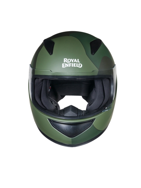 

Royal Enfield Olive Graphic Street Prime Grey Striped Printed Full Face Helmet