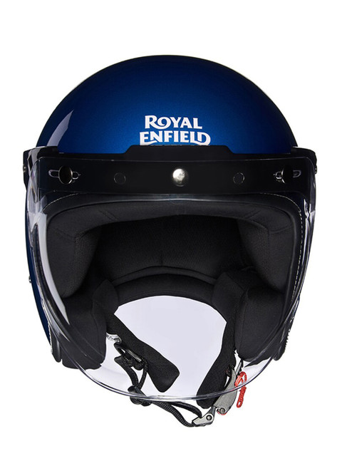 

Royal Enfield Unisex Blue Solid Open Face Helmet