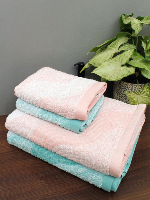 

AVI Living Set Of 4 550 GSM Cotton Towel Set, Sea green