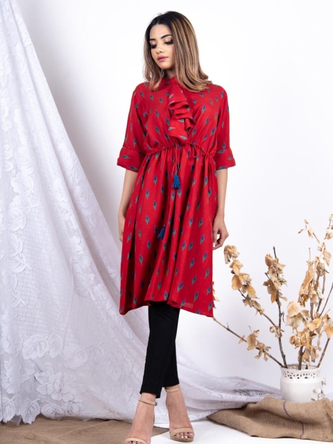 

Tistabene Red Floral Layered Dress