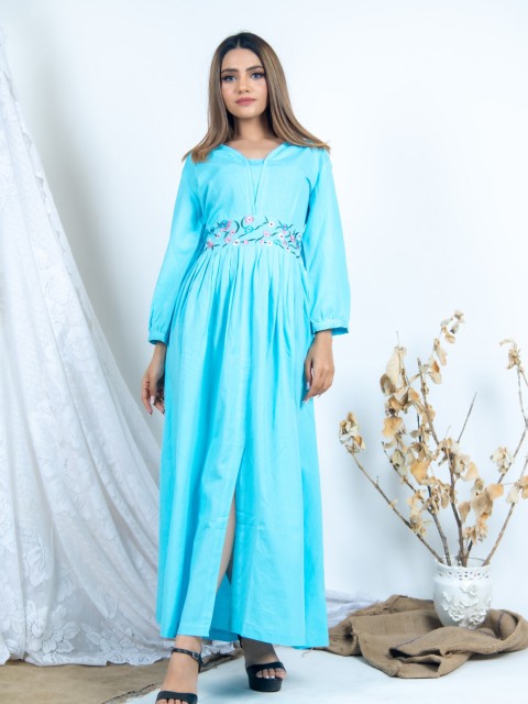 

Tistabene Blue Cotton Maxi Dress