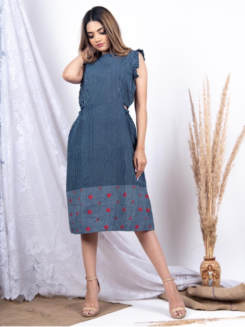 

Tistabene Blue Floral Layered A-Line Dress