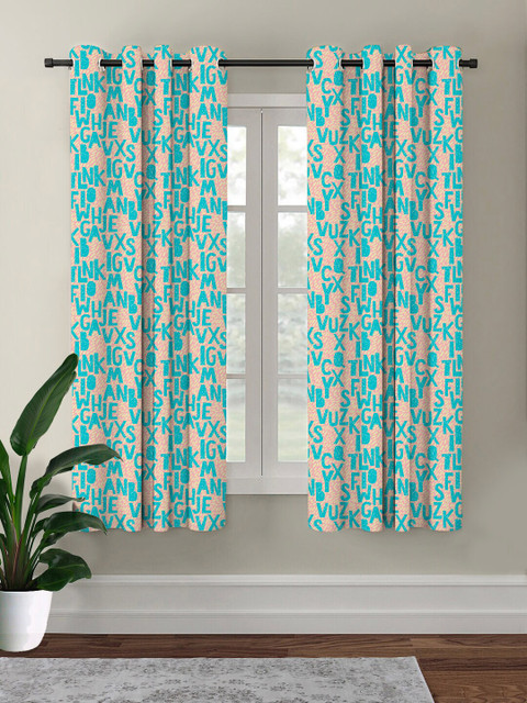 

HOUZZCODE Turquoise Blue Black Out Window Curtain