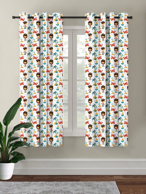 

HOUZZCODE Multi-coloured Abstract Printed Black Out Window Curtain