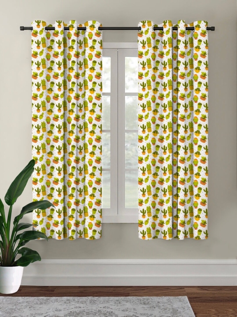 

HOUZZCODE Multi-coloured Abstract Printed Black Out Window Curtain