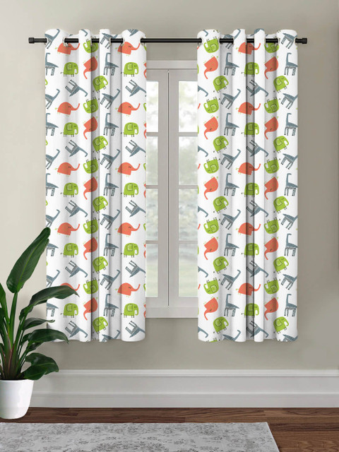 

HOUZZCODE White Black Out Window Curtain