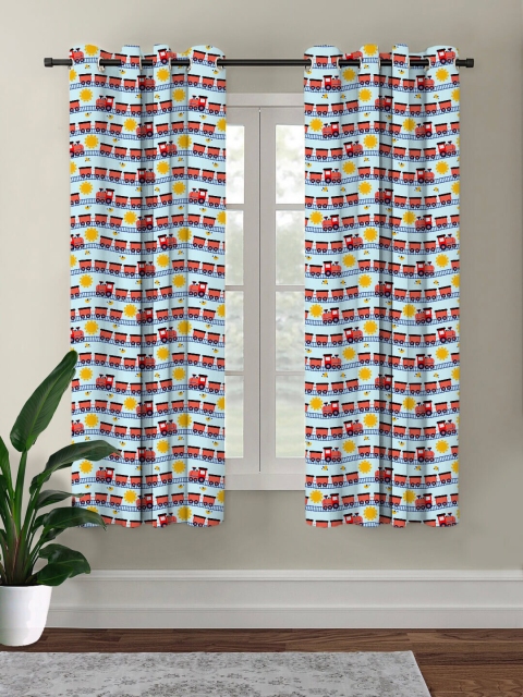 

HOUZZCODE Multicoloured Black Out Window Curtain Set of 1, Multi