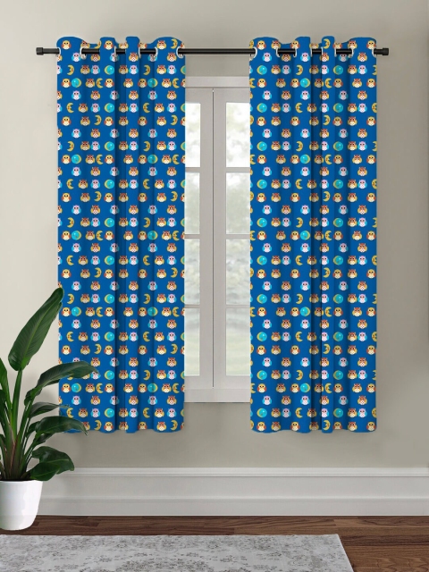 

HOUZZCODE Kids Navy Blue & Red Black Out Window Curtain