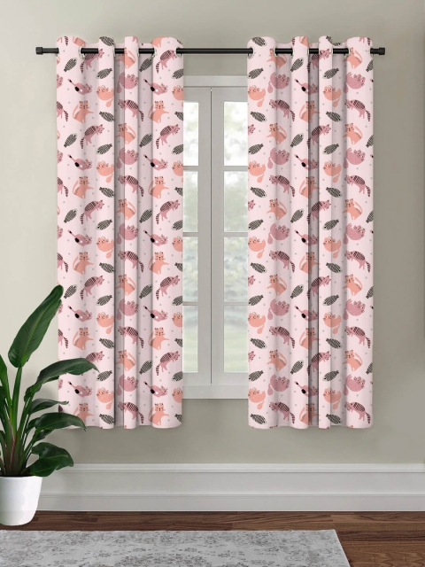 

HOUZZCODE Pink Black Out Window Curtain