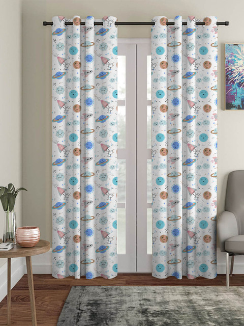 

HOUZZCODE Multi Color Printed Blackout Door Curtain