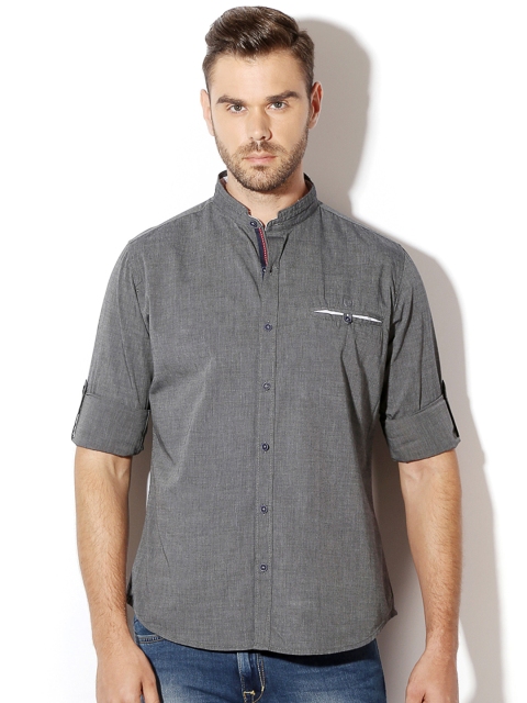 

Van Heusen Sport Men Grey Slim Fit Self-Design Casual Shirt