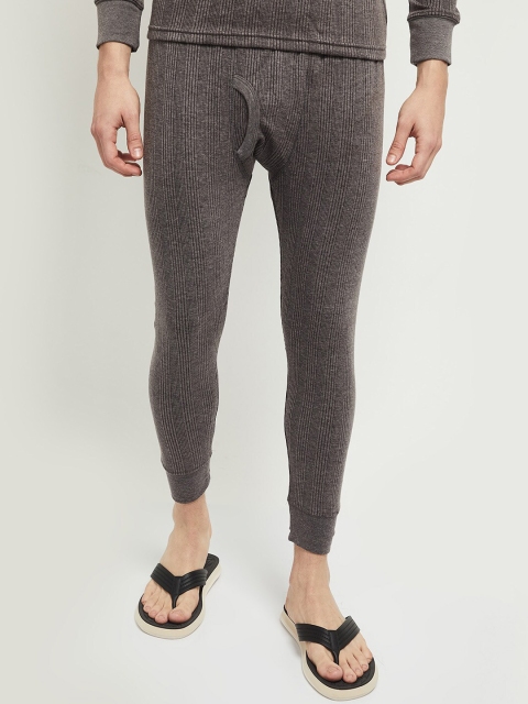

max Men Charcoal Grey Striped Lounge Pants