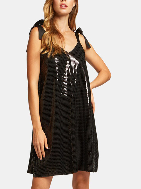 

YAMAMAY Black A-Line Mini Dress